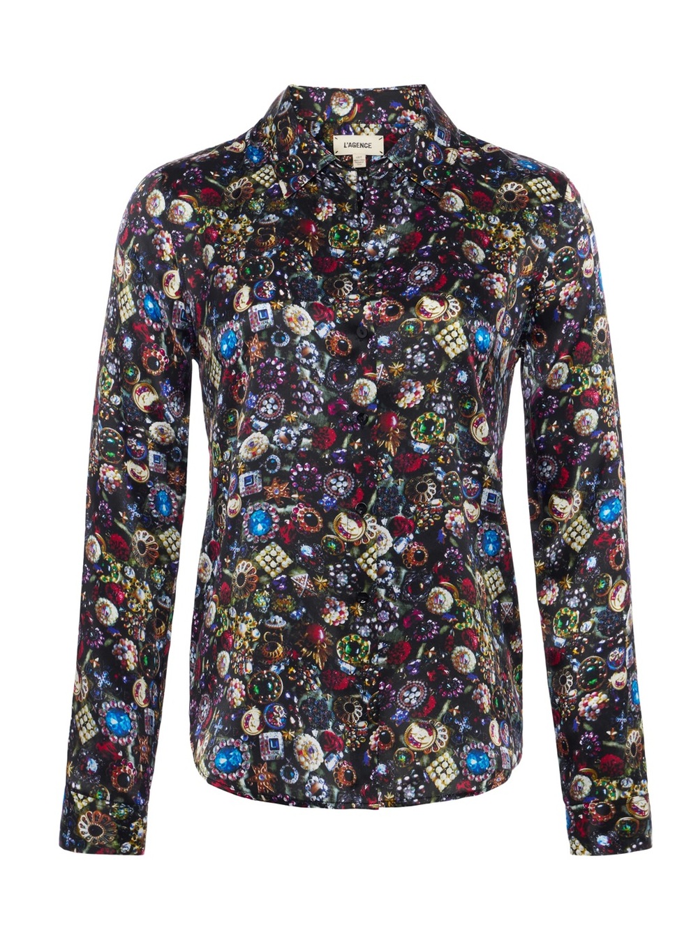 L'AGENCE Silk Button-Down Shirt Size Small